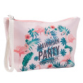 Fashion Full Colored Digital Printing Pouch Flamingo Pink Color Cosmetic Makeup Bag